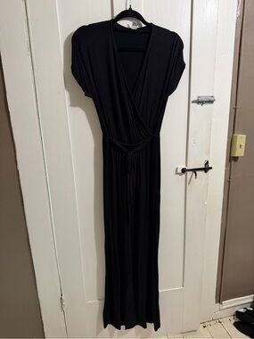 Old Navy Black Wrap-Front Maxi Dress